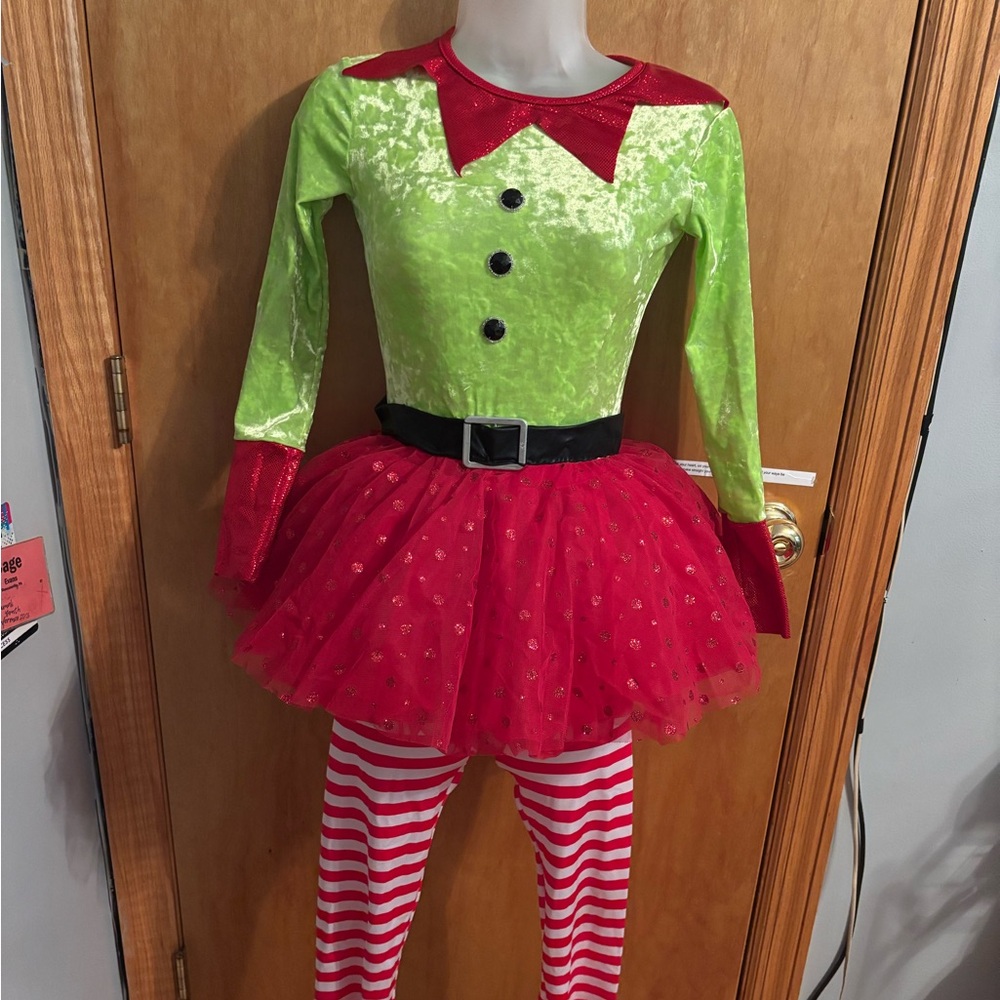 FINA Green and Red Elf Costume